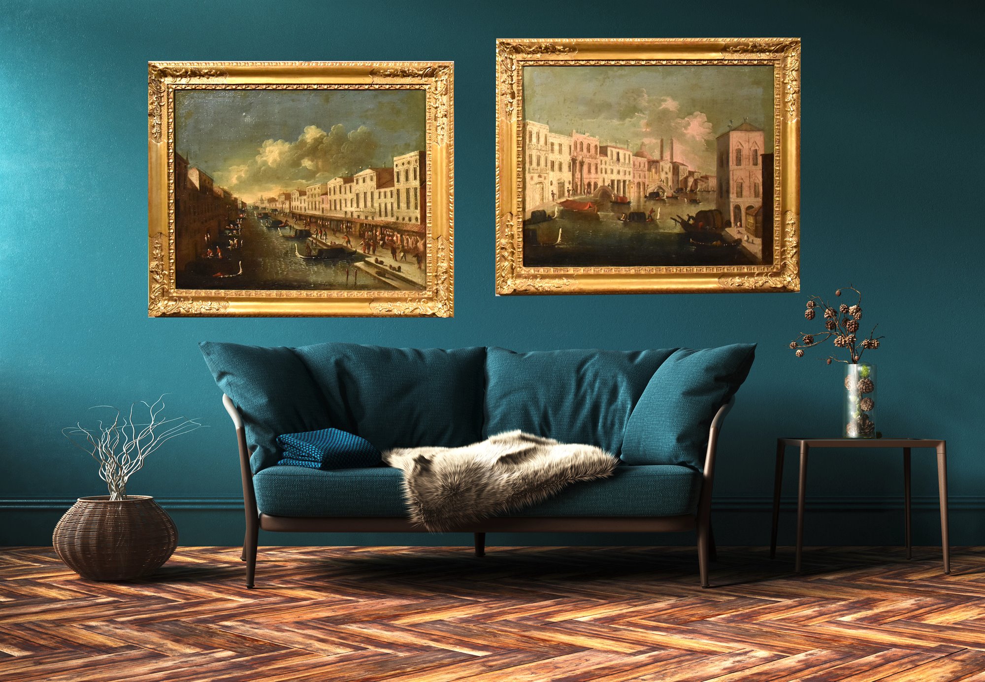 Veduta di Venezia con il Canal Grande dal ponte di Rialto